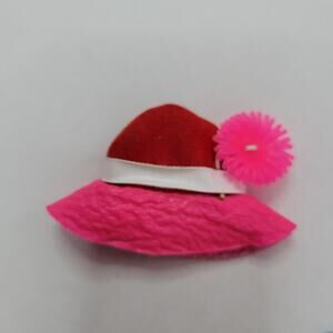 DEWIE 1969 Ideal Flatsy Doll HAT ONLY Excellent condition Red Pink White Flower